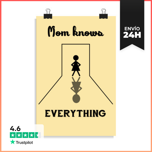 Póster Vertical Mom Knows Everything LaTostadora - latostadora.com - Modalova