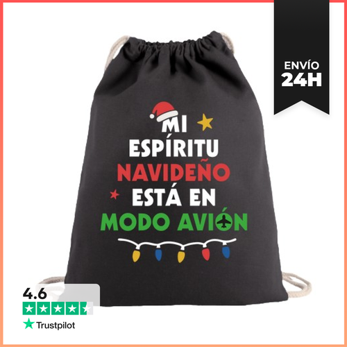 Mochila Saco Con Cuerdas ESPÍRITU NAVIDEÑO MODO AVIÓN LaTostadora - latostadora.com - Modalova