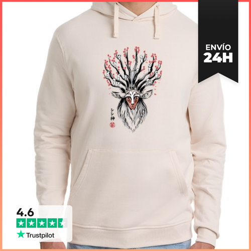 Sudadera Unisex Con Capucha The Deer God Sumi-e LaTostadora - latostadora.com - Modalova