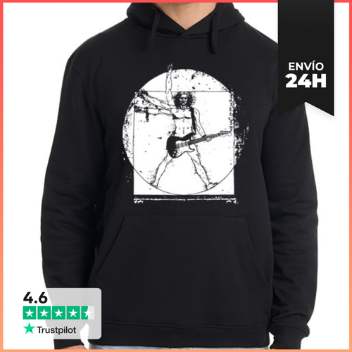 Sudadera Unisex Con Capucha Hombre De Vitruvio Guitarrista - latostadora.com - Modalova