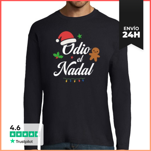 Camiseta Hombre Manga Larga ODIO EL NADAL LaTostadora - latostadora.com - Modalova