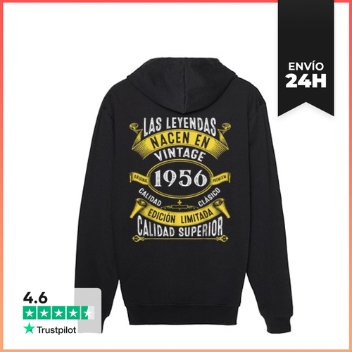 Sudadera Unisex Con Capucha Las Leyendas Nacen En Vintage 1956 - latostadora.com - Modalova
