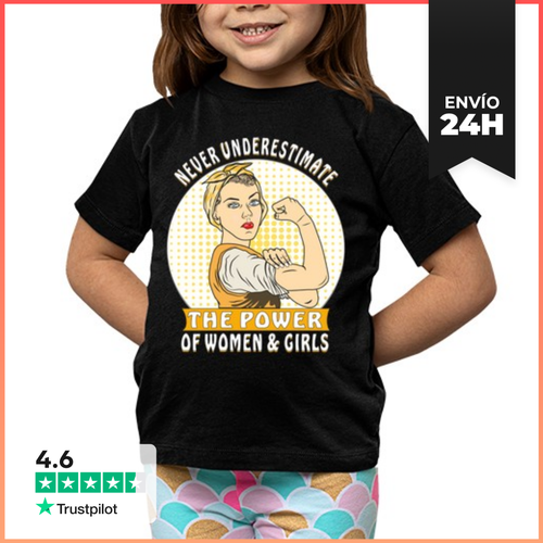 Camiseta Clásica Para Niños Nunca Subestimes El Poder De La Mujer - latostadora.com - Modalova