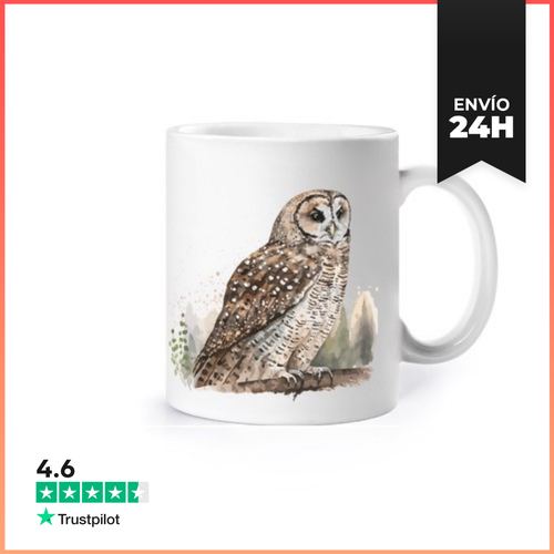 Taza Noctámbulo Gris Búhos Bosque Personalizable Taza Café Té - latostadora.com - Modalova