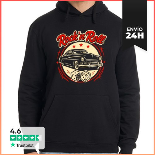 Sudadera Unisex Con Capucha Rock And Roll Rockabilly Coche - latostadora.com - Modalova