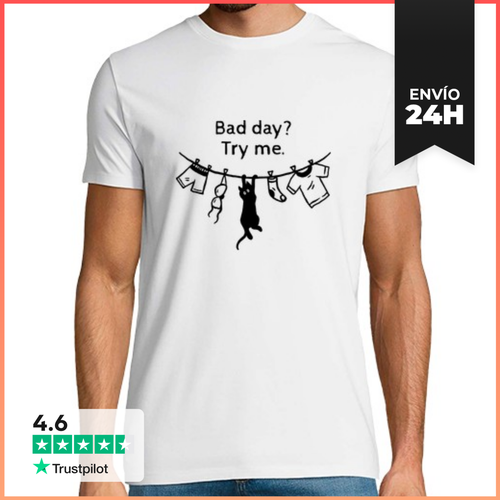 Camiseta Hombre Clásica Gato De Mal Día LaTostadora - latostadora.com - Modalova