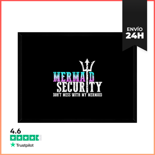 Cuadro Con Marco Horizontal Sirena Seguridad No Te Metas Con Mi - latostadora.com - Modalova