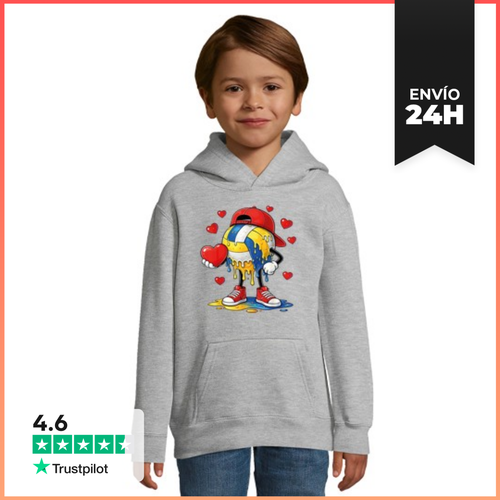 Sudadera Para Niños Con Capucha Voleibol De San Valentín Corazón - latostadora.com - Modalova