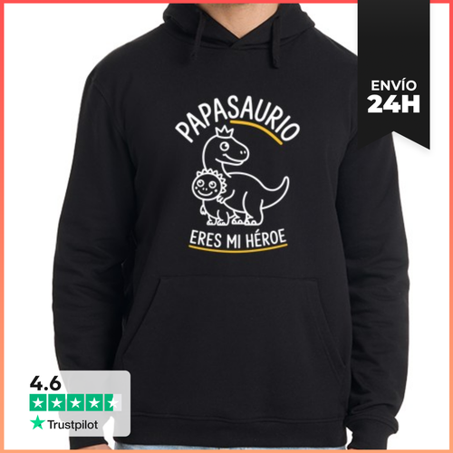 Sudadera Unisex Con Capucha PAPASAURIO ERES MI HÉROE Frase - latostadora.com - Modalova