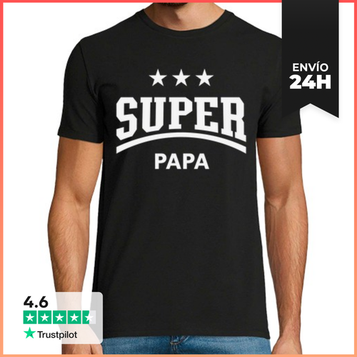 Camiseta Hombre Clásica Super Papá - Papá - Padre - Blanco - latostadora.com - Modalova