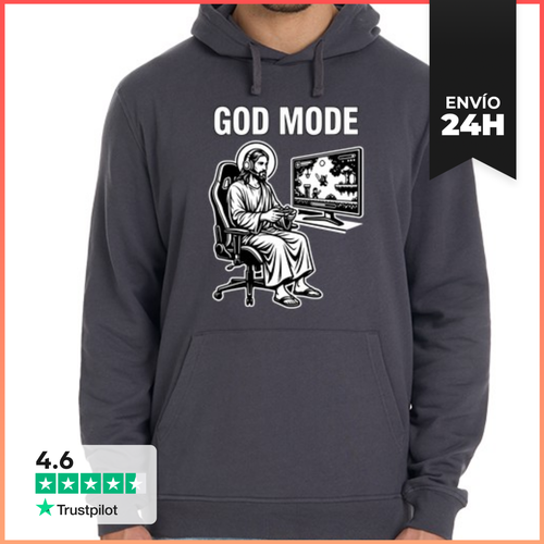 Sudadera Unisex Con Capucha Jesús Gamer - Modo Dios - Sátira De - latostadora.com - Modalova