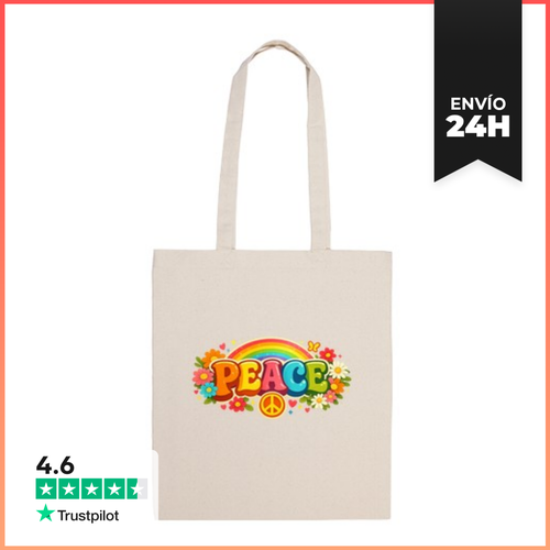 Bolsa De Tela Paz Arcoíris Y Flores LaTostadora - latostadora.com - Modalova