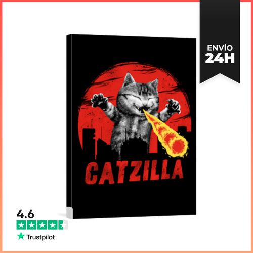 Lienzo Vertical Catzilla LaTostadora - latostadora.com - Modalova