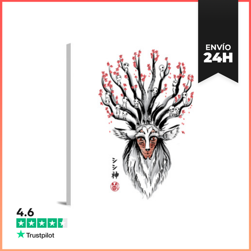 Lienzo Cuadrado The Deer God Sumi-e LaTostadora - latostadora.com - Modalova