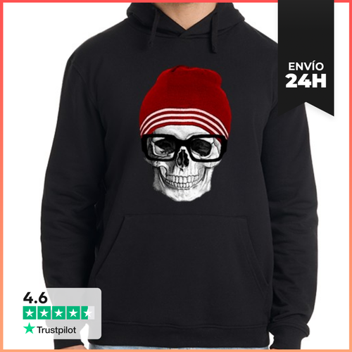 Sudadera Unisex Con Capucha CALAVERA HIPSTER LaTostadora - latostadora.com - Modalova