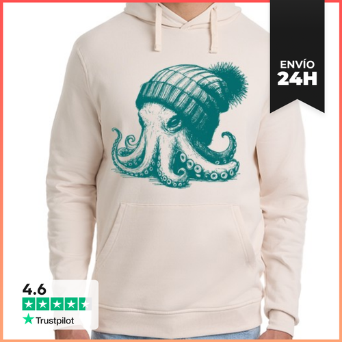 Sudadera Unisex Con Capucha PULPO CON GORRO DE LANA LaTostadora - latostadora.com - Modalova