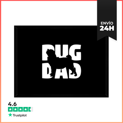 Cuadro Con Marco Horizontal Papá De Pug Regalo De Pug Papá Perro - latostadora.com - Modalova