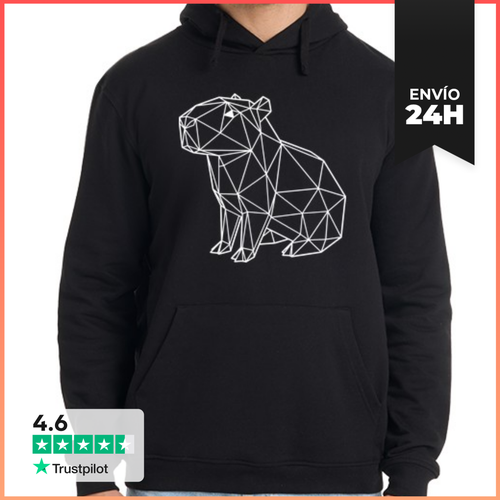Sudadera Unisex Con Capucha Capibara Sentada Líneas Blancas - latostadora.com - Modalova