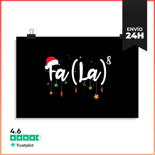 Póster Horizontal Fa La8 Divertido Navidad Santa Fa La - latostadora.com - Modalova