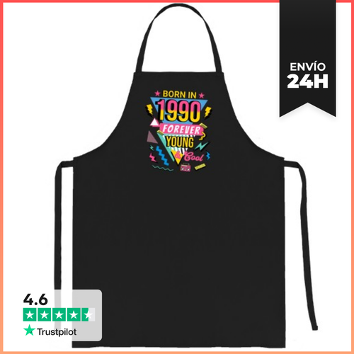 Delantal Born In 1990 Forever Young And Cool Birthday Gift - latostadora.com - Modalova