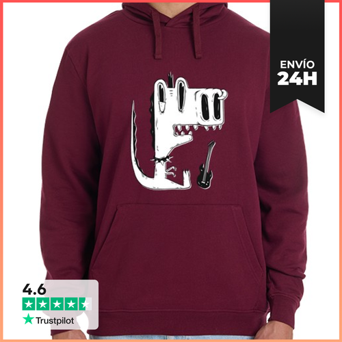 Sudadera Unisex Con Capucha Dinosaurio Punk Rock LaTostadora - latostadora.com - Modalova