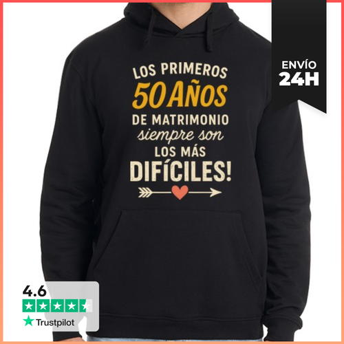 Sudadera Unisex Con Capucha Matrimonio 50 Años Dificil Bodas De - latostadora.com - Modalova