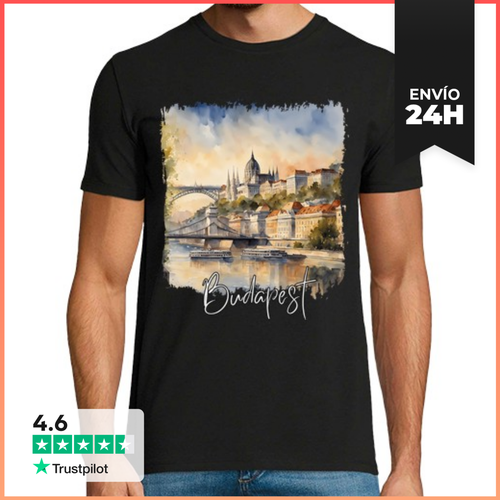 Camiseta Hombre Clásica Acuarela De Budapest, Budapest Hungria - latostadora.com - Modalova