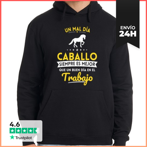 Sudadera Unisex Con Capucha Un Mal Dia A Caballo Mejor Que - latostadora.com - Modalova