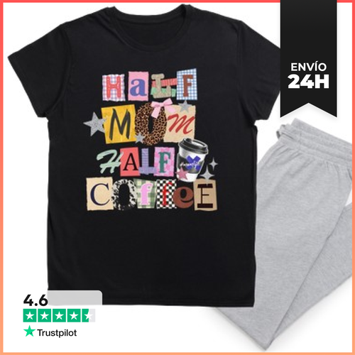 Pijama HALF MOM HALF COFFEE COLLAGE LaTostadora - latostadora.com - Modalova