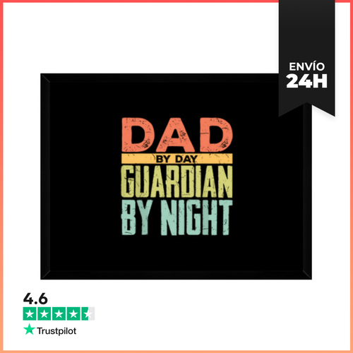Cuadro Con Marco Horizontal Padre De Día Guardián De Noche - latostadora.com - Modalova