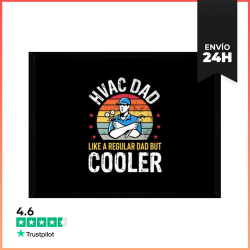 Cuadro Con Marco Horizontal Papá De HVAC Pero Más Genial Hombre - latostadora.com - Modalova