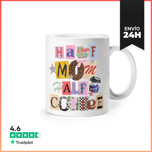 Taza HALF MOM HALF COFFEE COLLAGE LaTostadora - latostadora.com - Modalova
