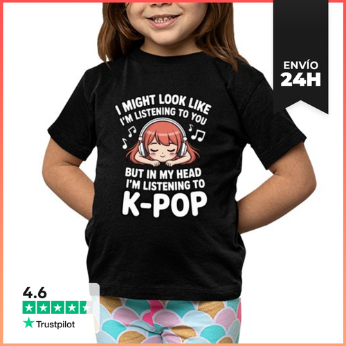 Camiseta Clásica Para Niños Escuchando K Pop Música Coreana - latostadora.com - Modalova
