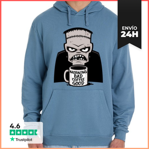 Sudadera Unisex Con Capucha Mañana Mal Café Buen Frankenstein - latostadora.com - Modalova