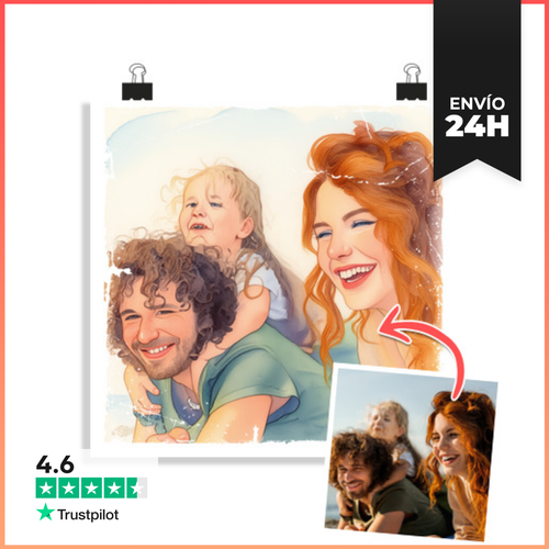 Póster Cuadrado Efecto Acuarela Póster Con Foto Personalizable - latostadora.com - Modalova