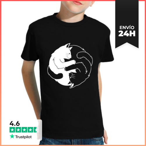 Camiseta Clásica Para Niños Gato Ying Yang Para Los Amantes De - latostadora.com - Modalova
