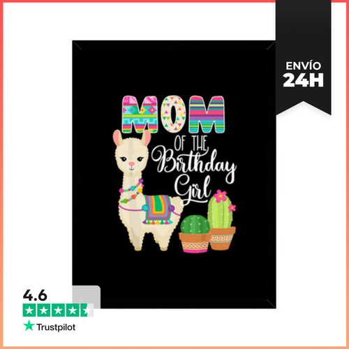 Cuadro Con Marco Vertical Llama Cumpleaños Mamá De La Niña De - latostadora.com - Modalova