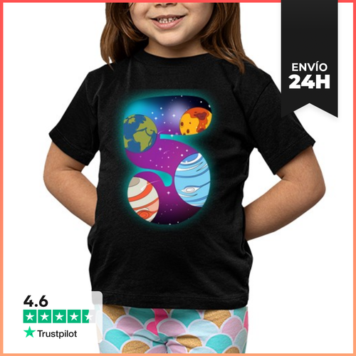 Camiseta Clásica Para Niños Espacio Cumpleaños 5 Quinto - latostadora.com - Modalova