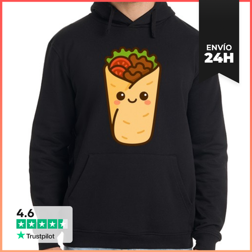 Sudadera Unisex Con Capucha Envuelto De Burrito Kebab Lindo - latostadora.com - Modalova