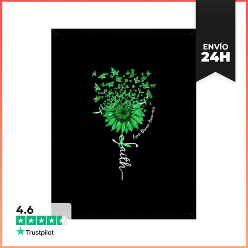 Cuadro Con Marco Vertical Fe Girasol Mariposa Enfermedad De Lyme - latostadora.com - Modalova