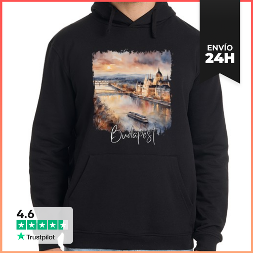 Sudadera Unisex Con Capucha Acuarela De Budapest, Budapest - latostadora.com - Modalova