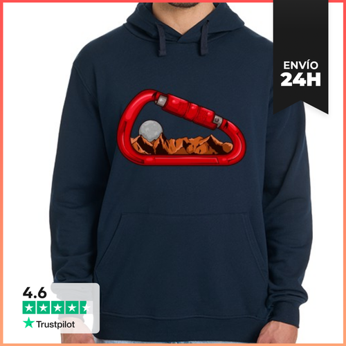 Sudadera Unisex Con Capucha Mosquetón Escalada Montañas Y Luna - latostadora.com - Modalova