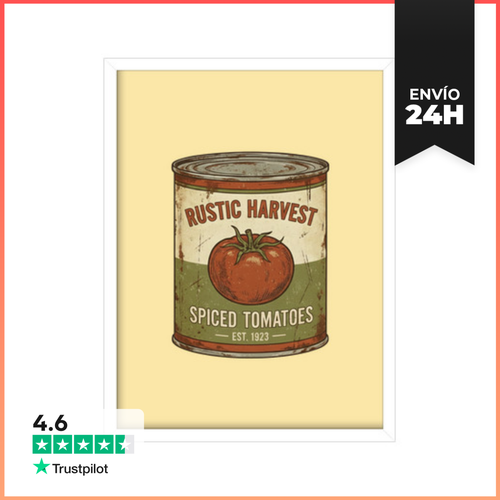 Cuadro Con Marco Vertical Conserva De Tomates Vintage Rústica - latostadora.com - Modalova