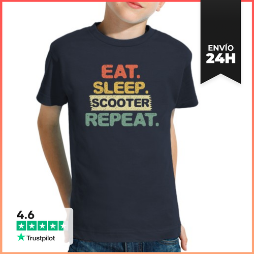 Camiseta Clásica Para Niños Comer Dormir Scooter Repetir - latostadora.com - Modalova