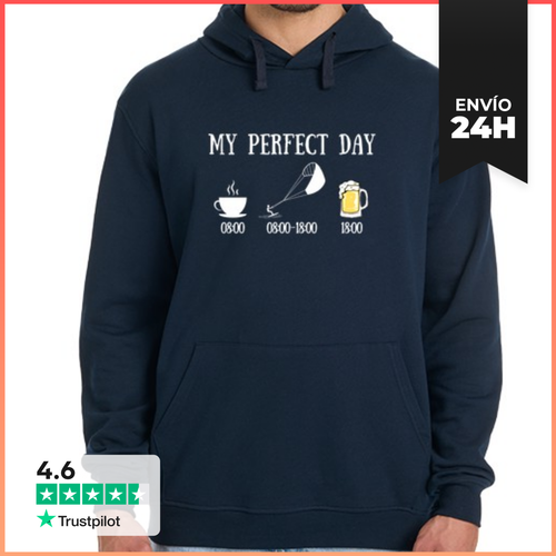 Sudadera Unisex Con Capucha Día Perfecto Kitesurf Humor Kitesurf - latostadora.com - Modalova
