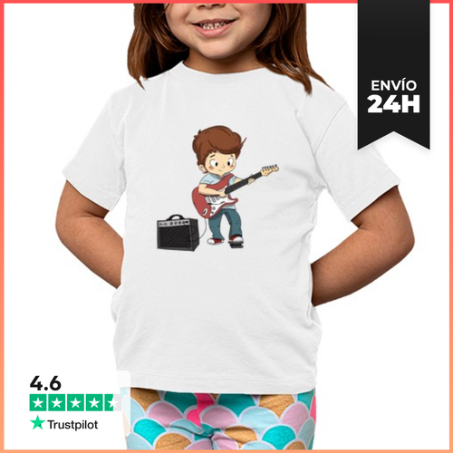 Camiseta Clásica Para Niños Niño Tocando La Guitarra LaTostadora - latostadora.com - Modalova