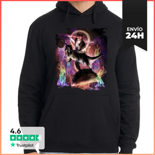 Sudadera Unisex Con Capucha Gato Láser Espacial Malvado Sobre - latostadora.com - Modalova