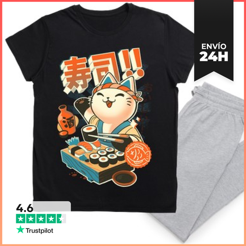 Pijama Sushi Chef - Cute Kitchen Kitty - Japan LaTostadora - latostadora.com - Modalova