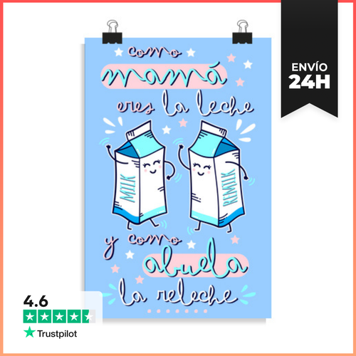 Póster Vertical Como Mamá Eres La Leche Y Como Abuela La Releche - latostadora.com - Modalova