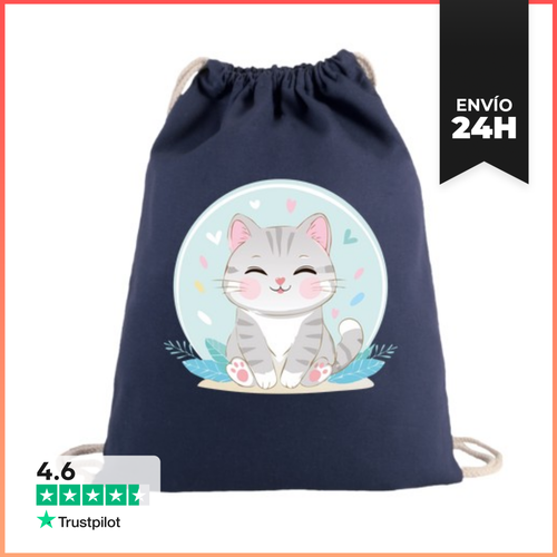 Mochila Saco Con Cuerdas Gato Kawaii LaTostadora - latostadora.com - Modalova